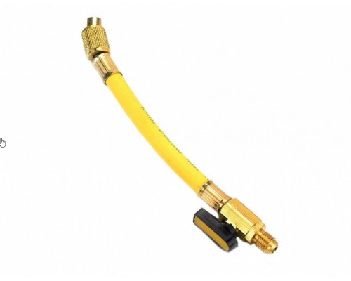 Заправочный шланг ЖЕЛТЫЙ с шаровым краном R410-YV 1/4" - 1/4"